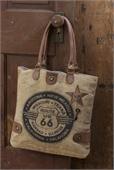 Classic Vintage Canvas Handbag - Route 66