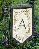 FLAG - GARDEN  PRIMITIVE VINE  MONOGRAM