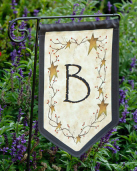 FLAG - GARDEN  PRIMITIVE VINE  MONOGRAM