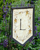 FLAG - GARDEN  PRIMITIVE VINE  MONOGRAM