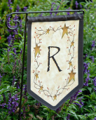 FLAG - GARDEN  PRIMITIVE VINE  MONOGRAM