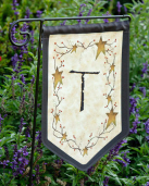 Flag - Garden  Primitive Vine  Monogram
