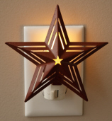 ELECTRIC NIGHT LIGHT - STAR  PUNCHED TIN STRIPES