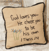 STITCHERY - PILLOW  GOD LOVES YOU