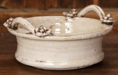 POTTERY - BOWL  CRACKLED  WHITE