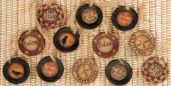 MINI RESIN PLATES - PRIMITIVE DESIGNS  HANGING