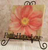 FOLDABLE FRAME/PLATE HOLDER - FAITH-HOPE-LOVE