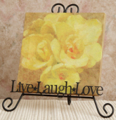 FOLDABLE FRAME/PLATE HOLDER - LIVE-LAUGH-LOVE