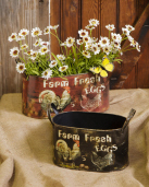 FARM FRESH EGGS - OVAL PLANTERS