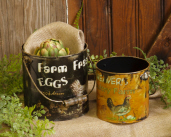 FARM FRESH EGGS - ROUND BUCKETS