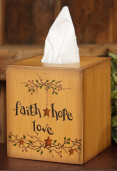 Tissue Box Cover - Faith  Hope  Love