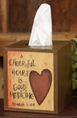 TISSUE BOX COVER - A CHEERFUL HEART