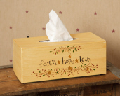 Tissue Box Cover - Faith  Hope  Love  Rectangle