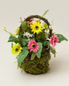 TWIG BASKET - MINI SUNFLOWERS & WILD FLOWERS