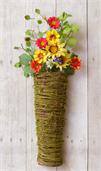 Twig Basket With Flowers