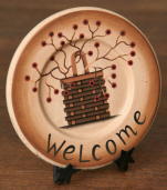 WOODEN PLATE - BERRY BASKET WELCOME