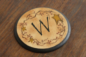 Coaster/Decorative Plate - Starry Vine  Monogram W