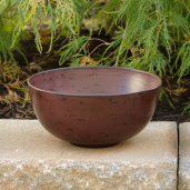 Wooden Bowl - Med  Distressed Burgundy