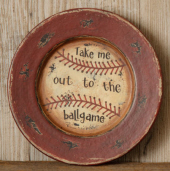 WOODEN PLATE - BASEBALL