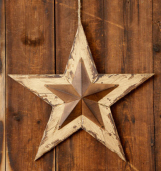 Star - Tan Wood W/ Rusty Star  Distressed