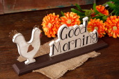 Wooden Sign - Good Morning Rooster