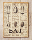 Burlap Wall Decor - Eat