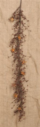 Garland - Burgundy Pea Berry W/Rusty Stars