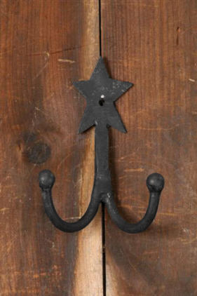 Wrought Iron Coat Hook - Double Star
