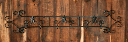 Wrought Iron Folk Star - Wall  3 Plate Holder