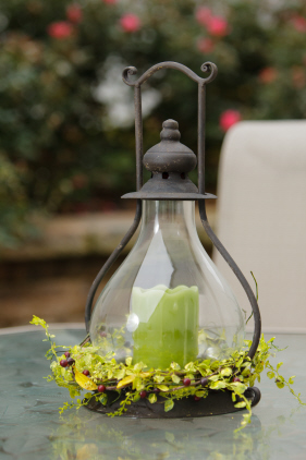 Candle Holder With Hurricane Glass