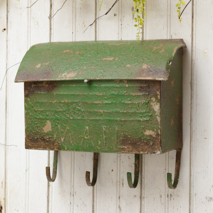 Mailbox - Vintage Green 4 Hooks