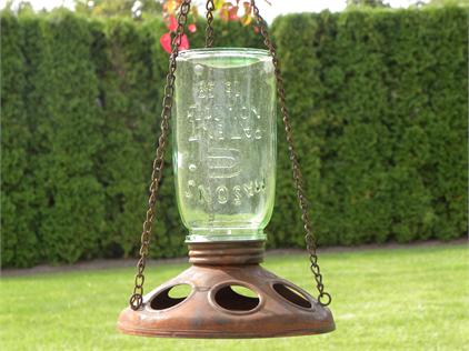Bird Feeder With Glass Jar - Hummingbird