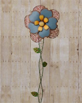 Garden Stake - Flower, Blue