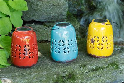 Trio Of Colorful Solar Lights
