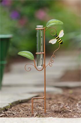 Garden Stake - Rain Guage Bee
