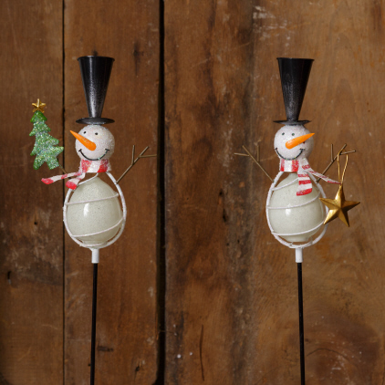 Snowmen Garden Stake Set