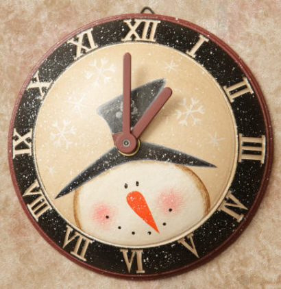 CLOCK - SNOWMAN  SMALL