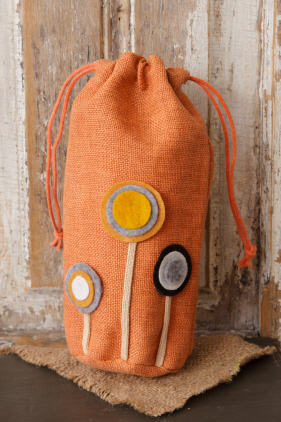 Burlap Bag - Orange