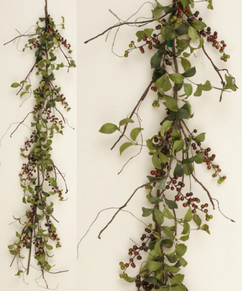 GARLAND - HERB LEAVES W/BU BERRIES