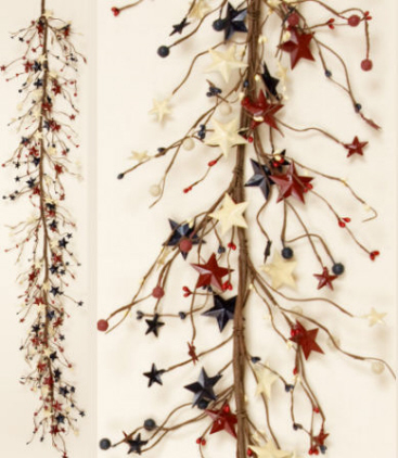 Garland - Americana - Berries And Tin Stars