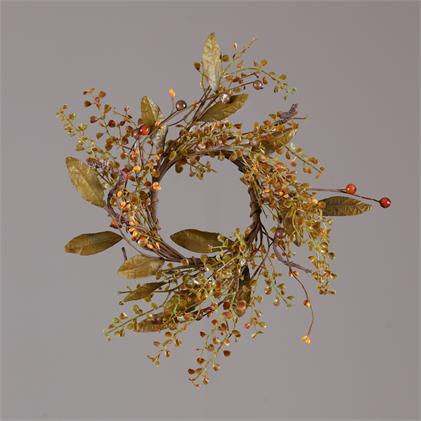 Candle Ring - Leaves, Baby Grass, Berries
