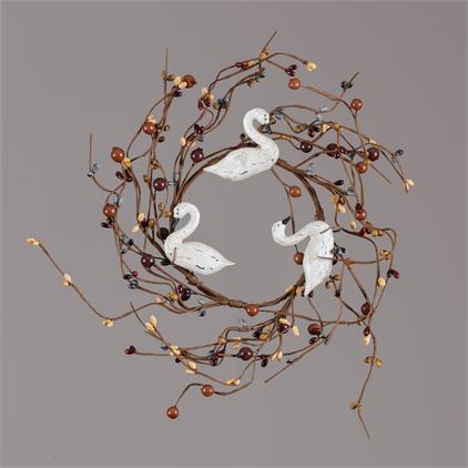 Candle Ring - Berry, Mixed White Geese (Pk 2)