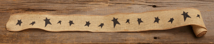 Burlap Ribbon - Stars  Sm
