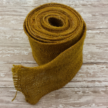 Burlap Ribbon - Wire Edge  Mustard