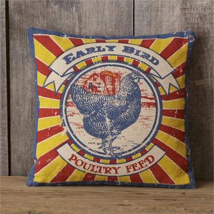 Pillow - Rooster Early Bird Poultry Feed
