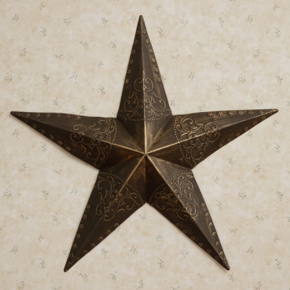 Tin Star - Embossed Scrolls & Stars