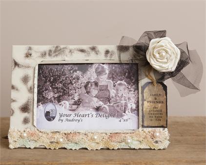 Frame With Fabric Flower