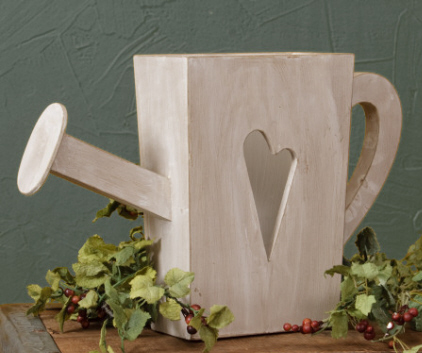 Planter - Heart Cut-Out  Whitewash