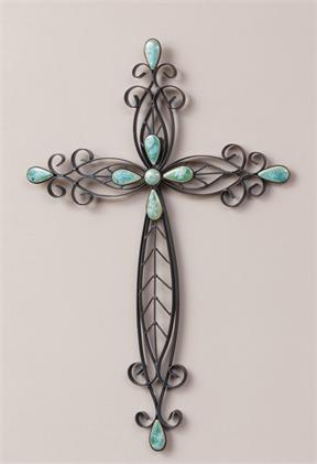 Cross With Colored Stone Accents