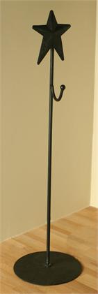 Wrought Iron Wreath Holder - Star Black